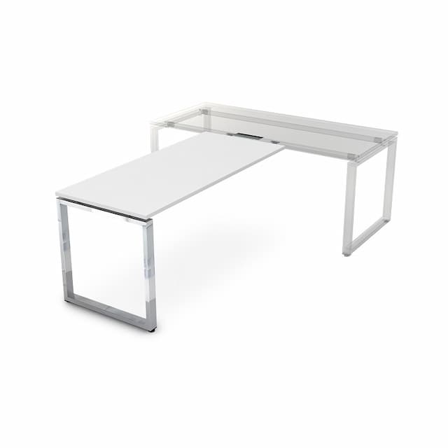 Брифинг приставка АЛСАВ Gloss line НБП-О.008 белый премиум/металл глянец