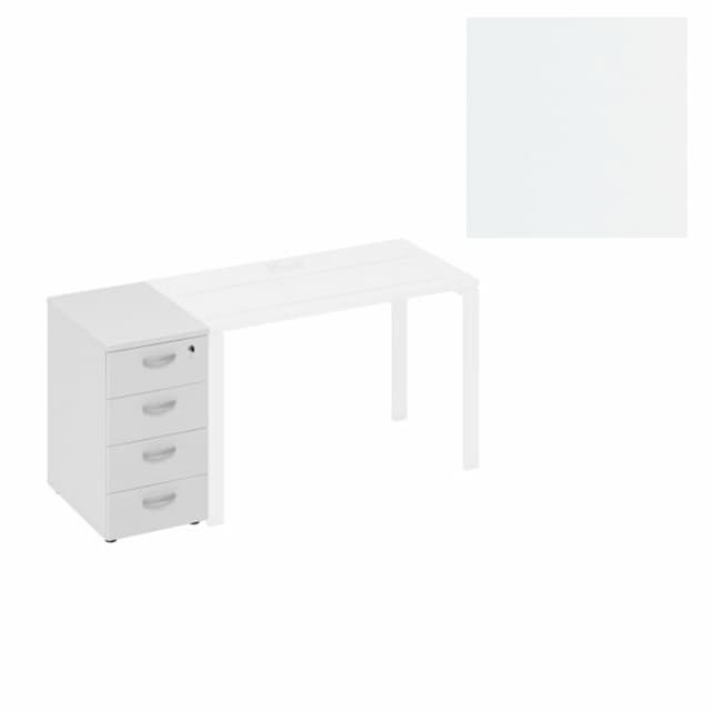 Тумба приставная 4-х ящичная с замком Юниткс А4 (42x60x75) А4 9220 БП белый премиум