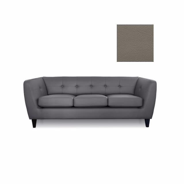 Диван 3-местный Юнитекс ROMAN 6127.19 экокожа премиум / серо-коричневая