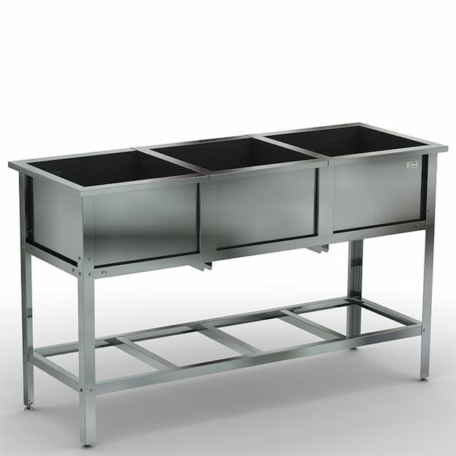 Ванна моечная трехсекционная сварная КОБОР ВМС/3-175/63/430