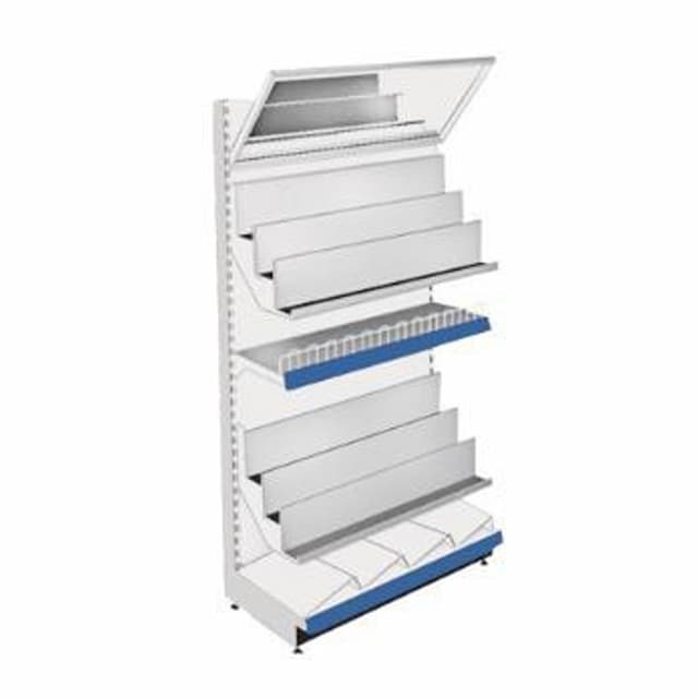 Стеллаж журнальный Русь MAGMA СК 100 без фриза (полки книжные,подиум-«гармошка»)